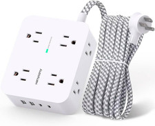 Surge Protector Power Strip - 8 Outlets 4 USB 2 USB C Charging Ports, Multi P