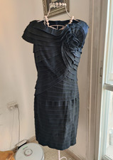 Tadashi Shoji Size 12 Blue Rosette Tiered Cocktail Evening Dress