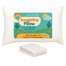 Toddler Pillow and Pillowcase 13x18 inches, Organic Cotton - Perfect for Todd...