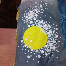 Cherry Blossom and Moon Noren Curtain Japanese Decor