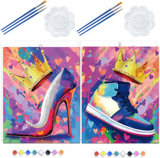 2Pack 8X10 Couples Painting Kit Date Night Valentine'S Day Sip and Paint Kit for