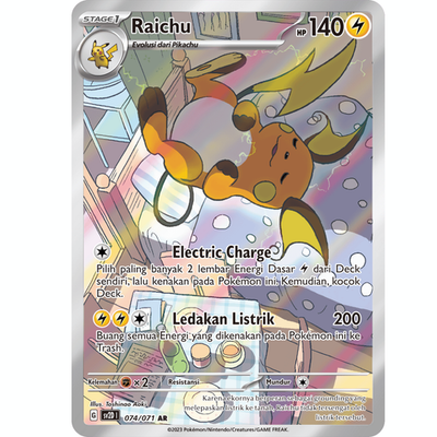 Raichu SV2D 074/071 AR Indonesia Legends Awakened FULL ART Pokemon