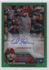 2023 Topps Chrome Update Green Refractor 9/99 Cal Stevenson #AC-CST Auto 1bg9