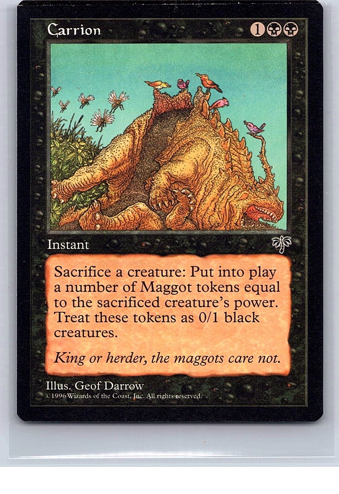 MTG Mirage Carrion Magic The Gathering Vintage Black Creature Card NM
