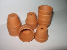 Mini Terracotta Pots 12 with Drainage Holes 1.5" Tiny Clay Nursery Pots Craft