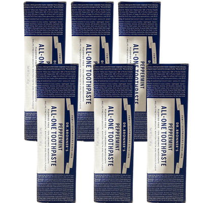 6 Pack Dr. Bronner s Peppermint All-One Toothpaste 5oz Fluoride-Free Natural