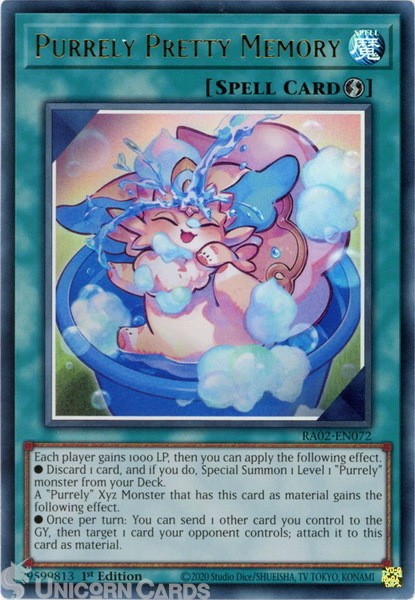 RA02-EN072 Purrely Pretty Memory : Ultra Rare 1st Edition YuGiOh Card