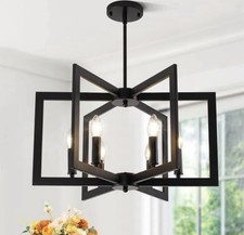 21.6" Farmhouse Pendant Chandelier 6-Light Ceiling Lamp Dining Room Kitchen