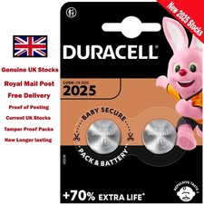 2x Duracell CR2025 Battery 3V Lithium Coin Cell 2025 DL2025 BR2025 SB T14