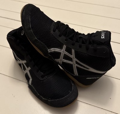 Asics Matflex 5 Wrestling Shoes Black C545N Size 5 US Youth Worn 1X