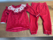 CHRISTMAS OUTFIT JUMPER & LEGGINGS FROM GEORGE - 9-12M - WORN ONCE