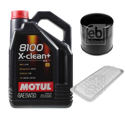 FEBI BILSTEIN Inspektionspaket 5L Motul 8100 X-clean+ 5W30 für Toyota Yaris