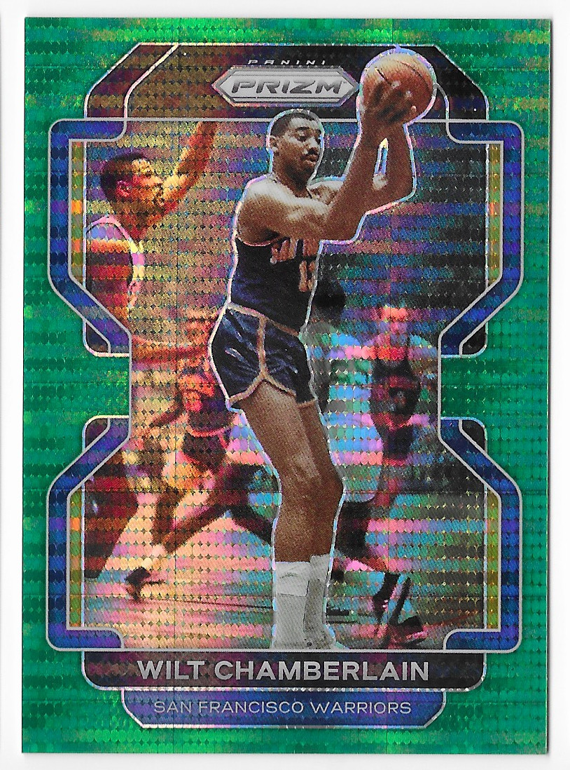 WILT CHAMBERLAIN 2021 PANINI PRIZM GREEN PULSAR CARD #13/25! #13 WILT JERSEY #!