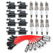 Fit For GMC Chevy 4.8L 5.3L 6.0L 8 Pack Square Ignition Coil & Spark Plug Wire