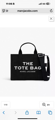 Marc Jacobs The Medium Canvas Tote Crossbody Bag in Black ~New with tags~