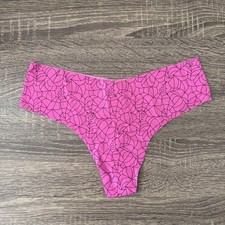 Pink By Victoria  s Secret Medium Pink Web Halloween No-Show Thong Panties