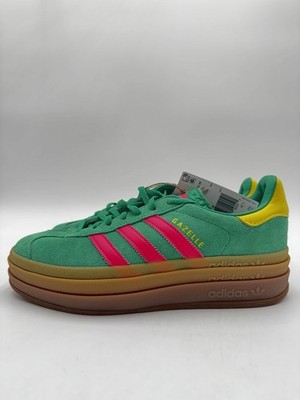 Adidas Women's Gazelle Bold Originals Size 9 Green/Pink/Yellow