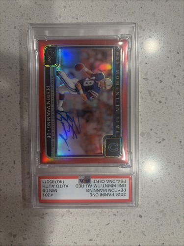 2024 Panini One One Moment in Time Autographs Peyton Manning #381 #28/60 PSA 9