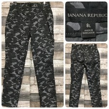 Banana Republic Camo Cargo Pants Women  s 8L Gray Stretch Inseam 30 Casual