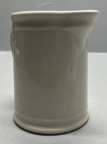 Homer Laughlin Off White Farmhouse Crazed Patina Ironstone Water Pitcher 6 Inch - Picture 4 of 12