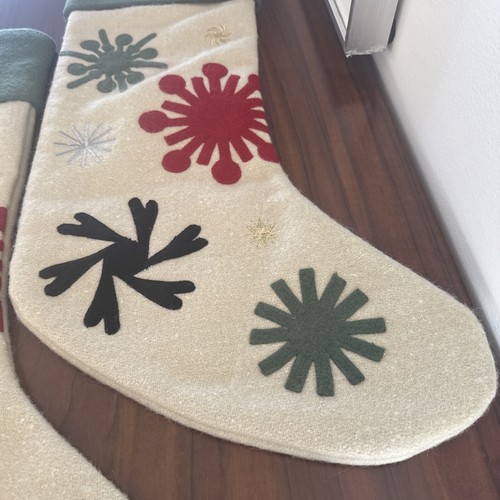 Pair Of Lucia Eames CRATE AND BARREL Sunburst Array Christmas Stockings MCM - Picture 3 of 7