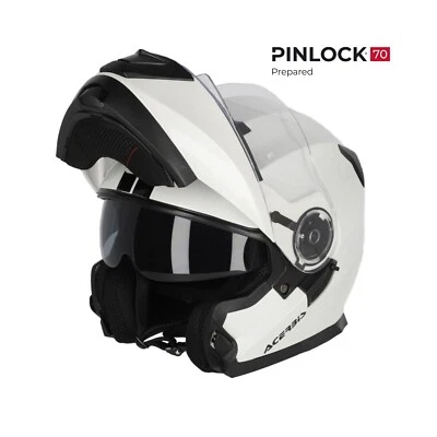 Casque Moduler Peut Être Ouvert Acerbis Serel 2206 Blanc Poli TAILLE XS S M L XL - Photo 1/4