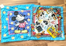 Vintage The Walt Disney Co. Mickey Mouse Handkerchief Bandanna Set of 2 w Tags!