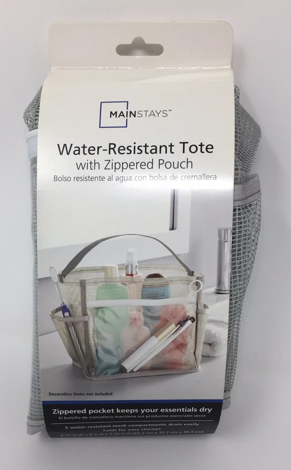 Bolso de Mano Mainstays Resistente al Agua con Cremallera Plata Suave Foto 2 de 4