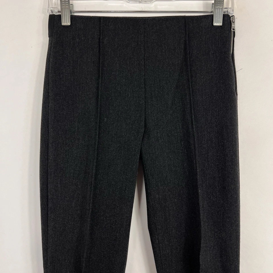 Pantalones Gap para mujer talla 0 bielásticos cremallera lateral ajustados plisados delanteros grises informales Foto 2 de 4