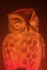 VTG Snowy Owl Night Light Table Lamp Ceramic Warm Glow Owl Figurine Electric 6"
