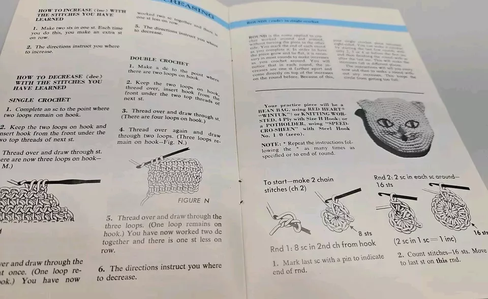 Learn To Crochet - Coats & Clark 210-A - Instructions & 13 Patterns - Image 3 of 4