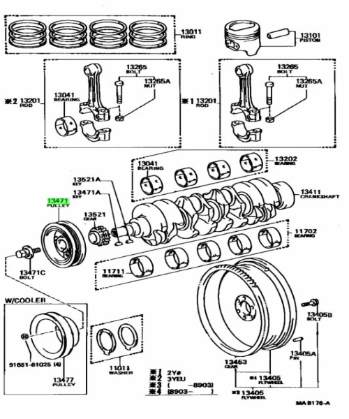 TOYOTA LITEACE VAN WAGON  PULLEY CRANKSHAFT Genuine JDM OEM 13408-13010 Foto 2 de 2