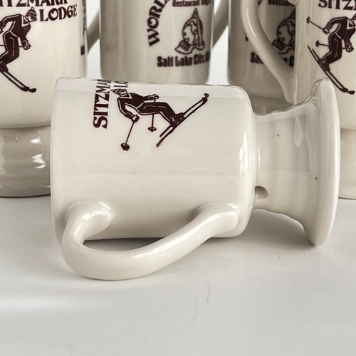 6 Vintage Sitzmark Restaurant Ware Stoneware Coffee Mug Ski Lodge Salt Lake City - Picture 6 of 8