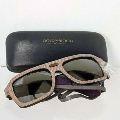 Brand New Authentic Gold and Wood Sunglasses ASHBURY 02