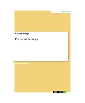 Pro Forma Earnings, Ariane Rump