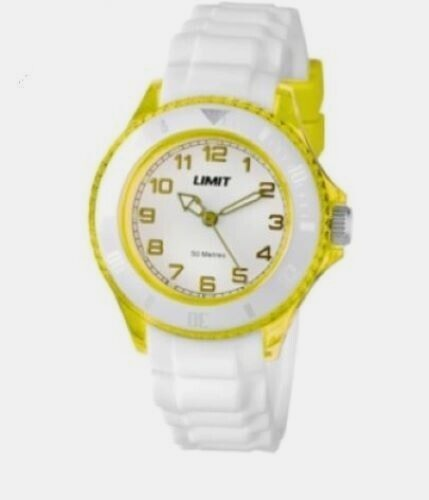 Limit Watch, White Dial, White Strap, Quartz, Yellow Casing, New, Boxed, L6026. - Picture 1 of 2
