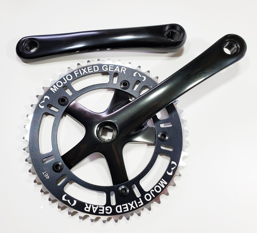 MOJO Fixed gear Single Track Cranks Crankset Black 170mm 46t Black