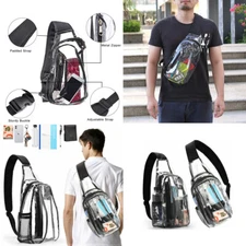US 1 Pack Clear Sling Bag Stadium Approved PVC Crossbody Transparent Backpack