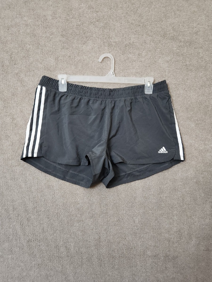 adidas Pacer 3 Stripes Woven Shorts Women XL Gray White