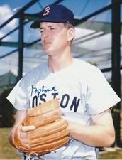 GARRY ROGGENBURK  BOSTON RED SOX   ACTION SIGNED 8x10