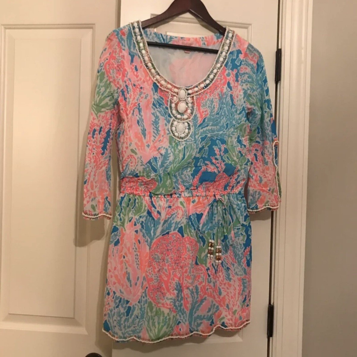 Robe Lilly Pulitzer Delisa Turquoise - Modèle Lets Cha Cha Embellie, Taille S - Neuf Avec étiquettes