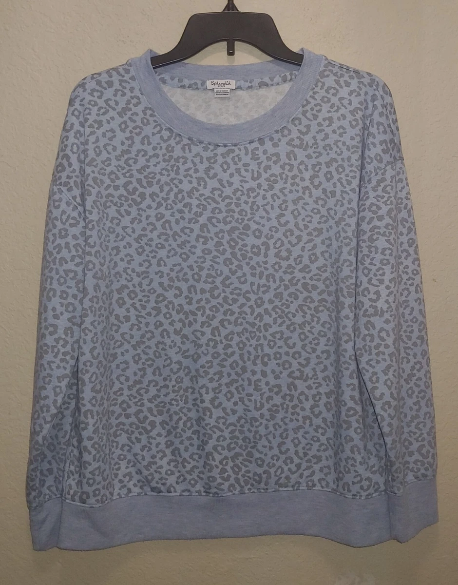 Blue leopard sweatshirt sales