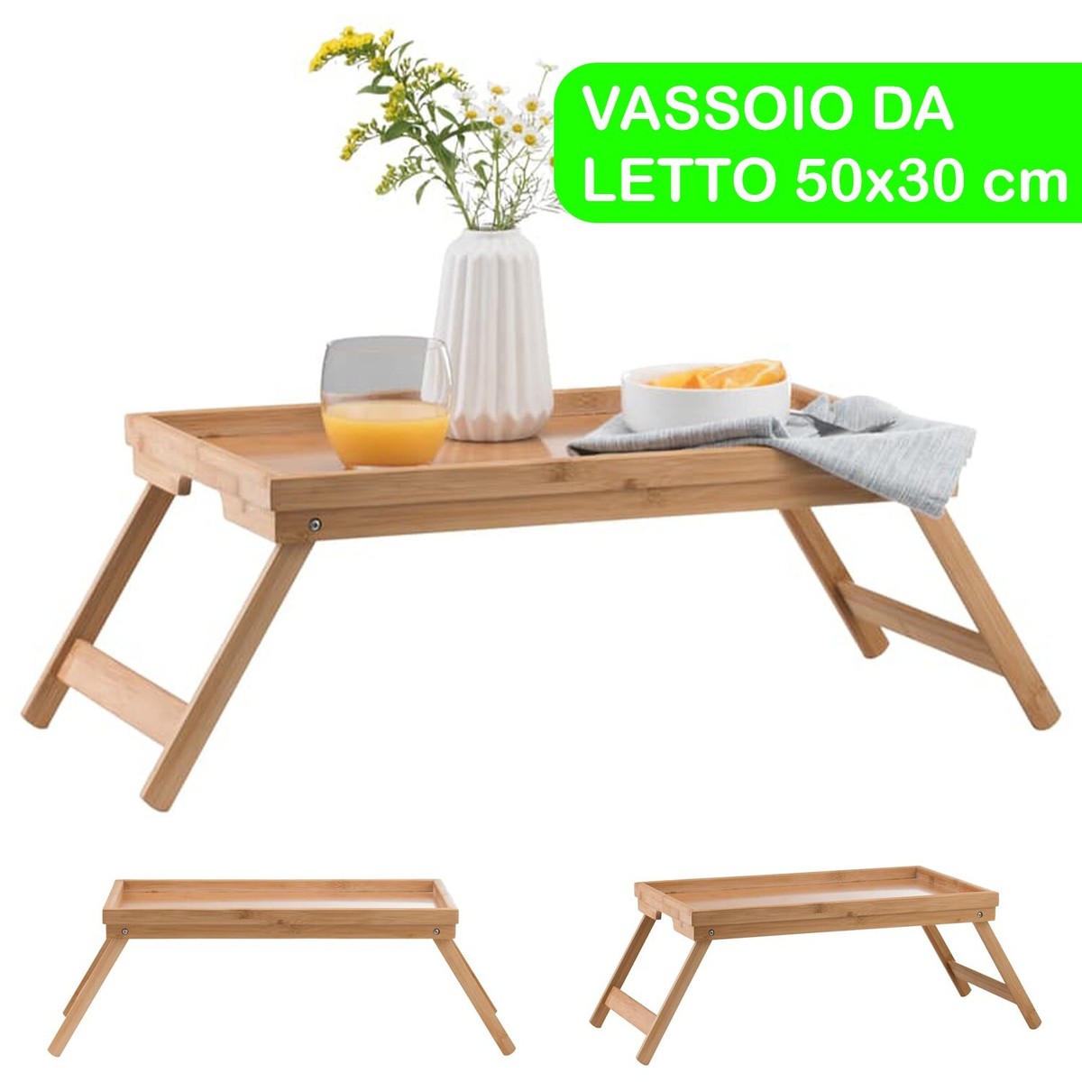 Vassoio Tavolino da Letto Divano Pieghevole Portatile per