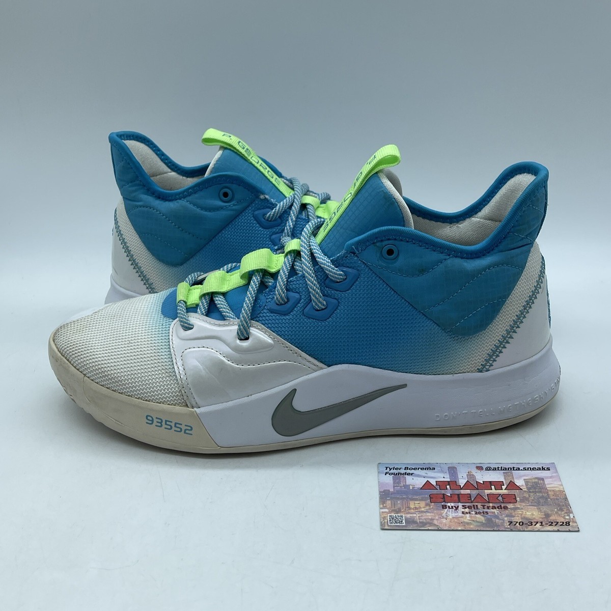 Size Nike PG Lure White Blue Silver Green Suede (AO2607-005)