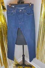 Levis Premium 501 Original Mark XX Mens Jeans Button Fly 29x30 Blue Denim