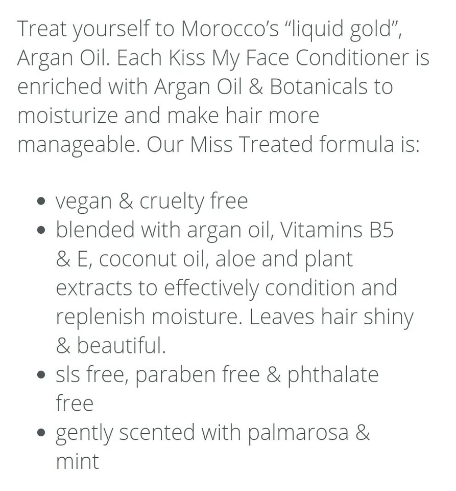 KISS MY FACE Miss Treated PALMAROSA MINT Nourish Conditioner NEW 11 oz ORIGINAL - Image 2 of 4