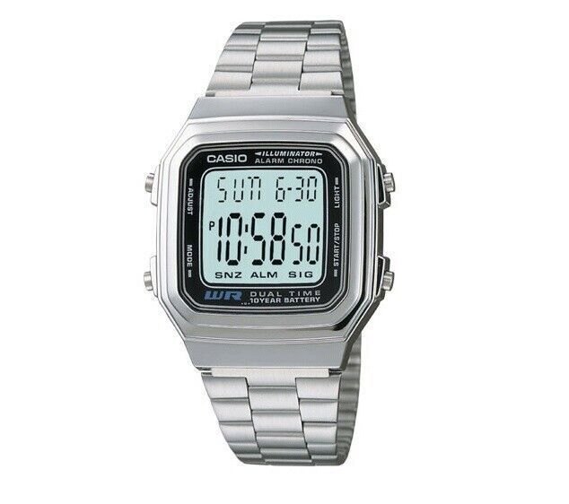 Casio A178WA-1A Digital Mens Watch Original New Stainless Steel | eBay