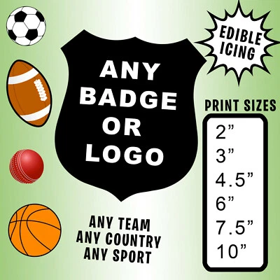 Cake Topper Football Sport Company Any Team Logo badge decoration edible icing