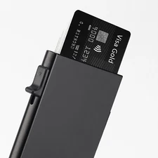 Slim Metal Wallet for Men – Minimalist RFID-Blocking Pop-Up Card Holder
