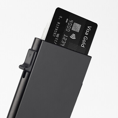 Slim Metal Wallet for Men   Minimalist RFID-Blocking Pop-Up Card Holder